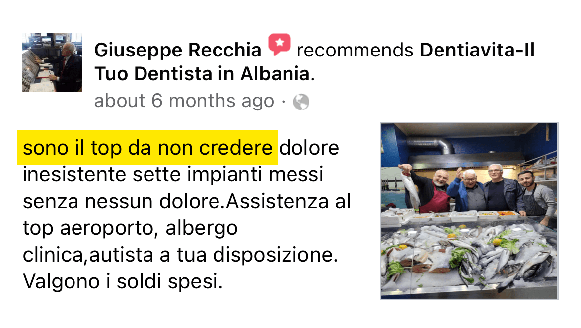 Testimonianza Dentista in Albania