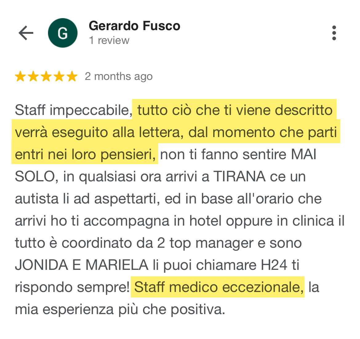 Testimonianza Dentista in Albania